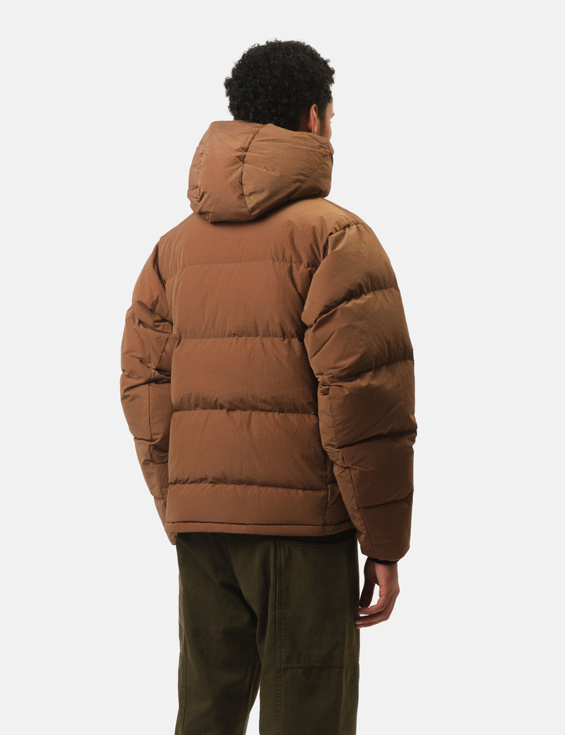 Gramicci Down Puffer Hooded Jacket - Brown