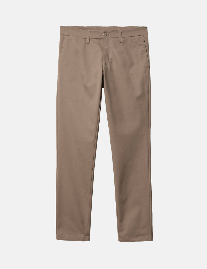 Carhartt-WIP Sid Pant Chino Trousers - Branch Brown Rinsed