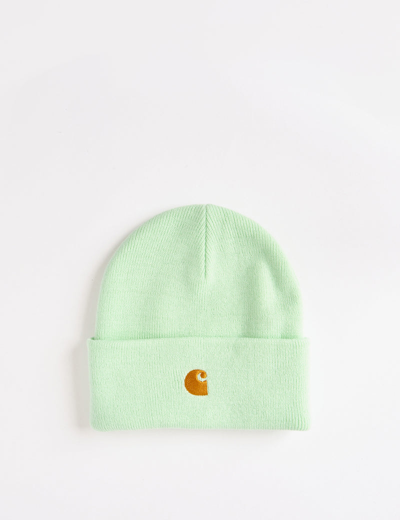 Carhartt-WIP Chase Beanie Hat - Pale Spearmint/Gold