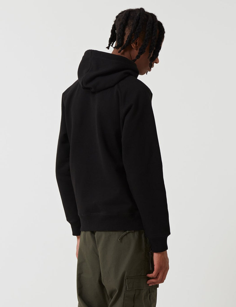 Carhartt WIP Hooded Chase Sweatshirt - Black/Gold