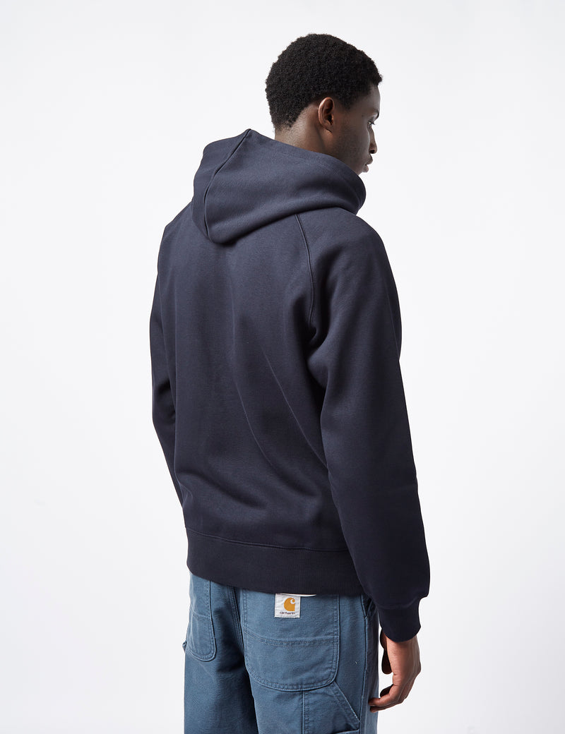 Carhartt-WIP Chase Hooded Zip Sweatshirt - Dark Navy Blue