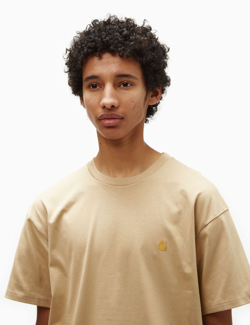 Carhartt-WIP Chase T-Shirt (Loose) - Sable Khaki/Gold