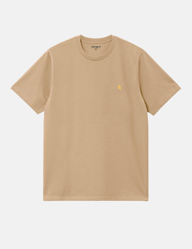 Carhartt-WIP Chase T-Shirt (Loose) - Sable Khaki/Gold