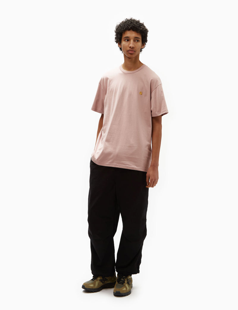 Carhartt-WIP Chase T-Shirt (Loose) - Glassy Pink/Gold