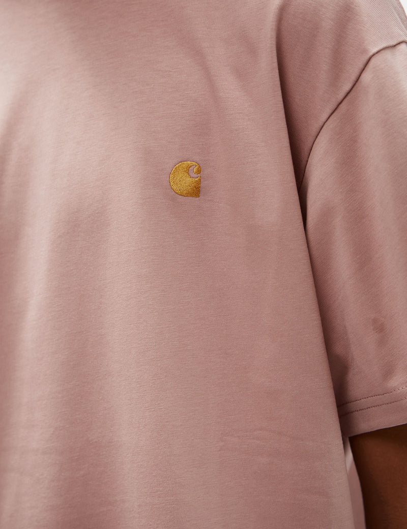 Carhartt-WIP Chase T-Shirt (Loose) - Glassy Pink/Gold