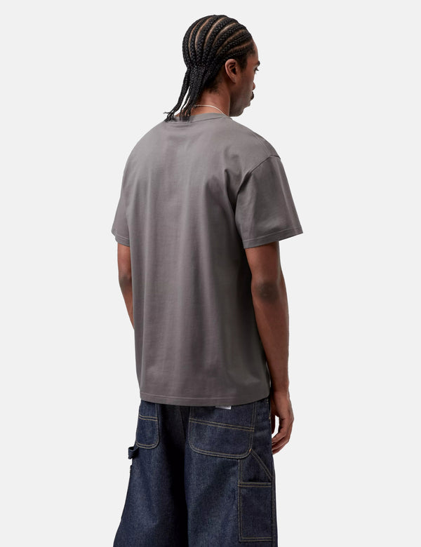 Carhartt WIP Chase T-Shirt - Porphyry Grey/Gold