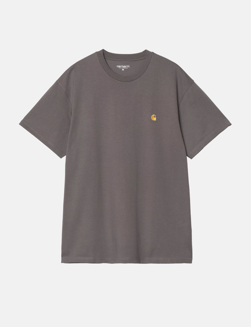 Carhartt WIP Chase T-Shirt - Porphyry Grey/Gold