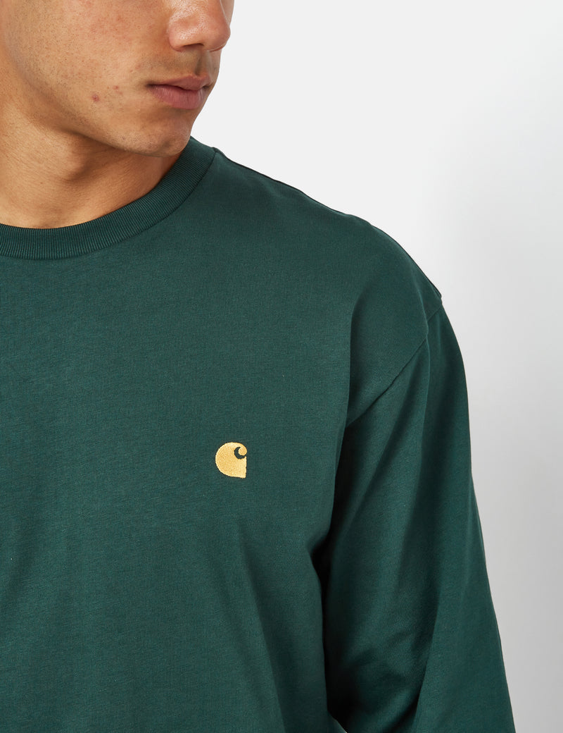 Carhartt-WIP Chase Long Sleeve T-Shirt (Loose) - Discovery Green
