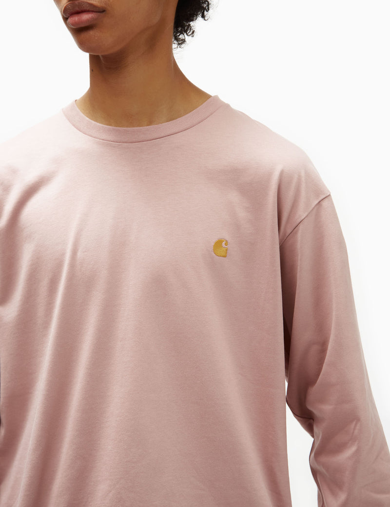 Carhartt-WIP Long Sleeve Chase T-Shirt (Loose) - Glassy Pink