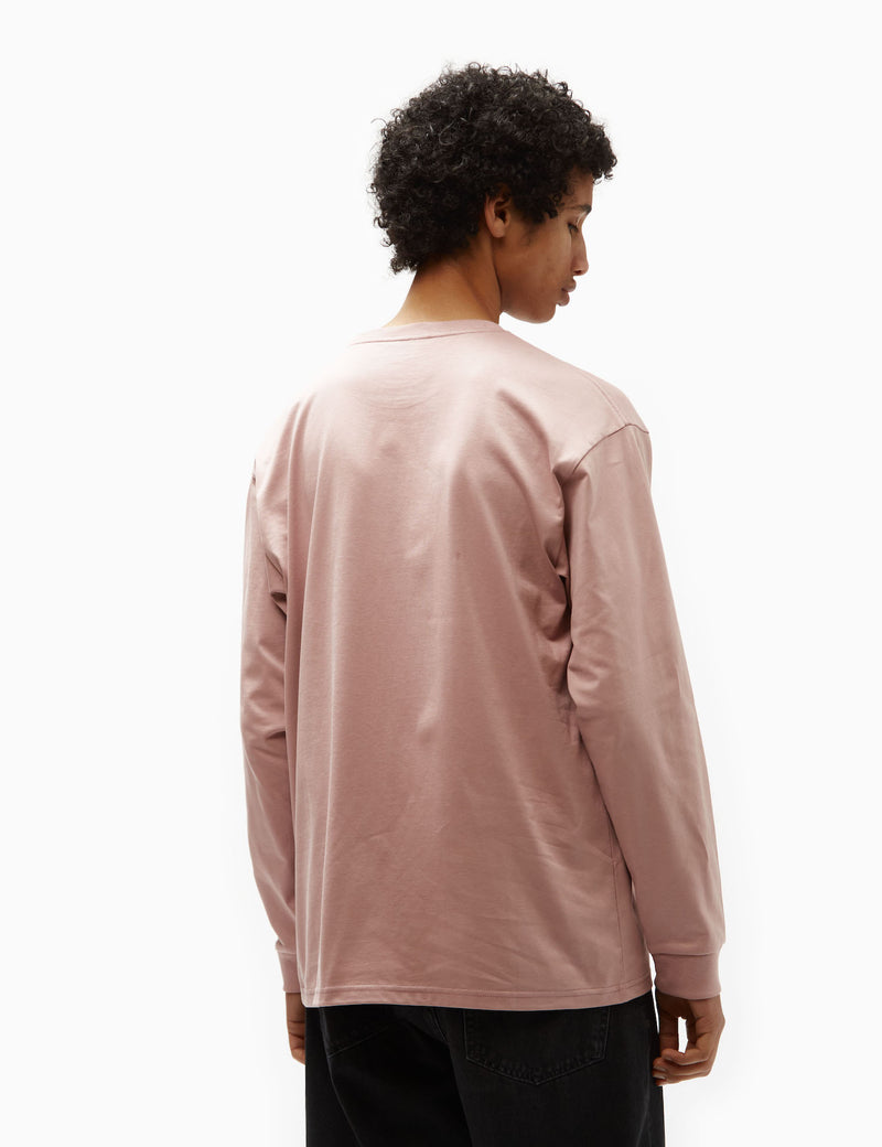 Carhartt-WIP Long Sleeve Chase T-Shirt (Loose) - Glassy Pink