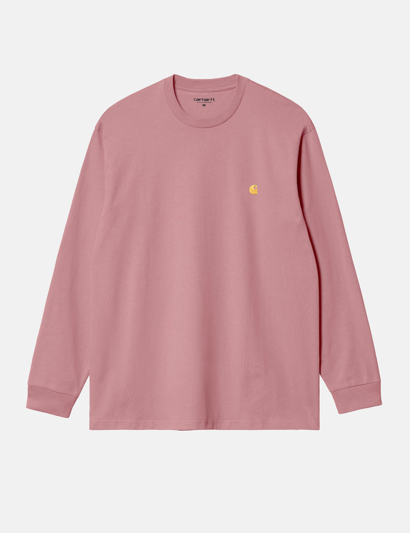 Carhartt-WIP Long Sleeve Chase T-Shirt (Loose) - Glassy Pink