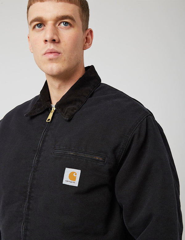 Carhartt WIP OG Detroit Jacket - Black/Black Stone Canvas