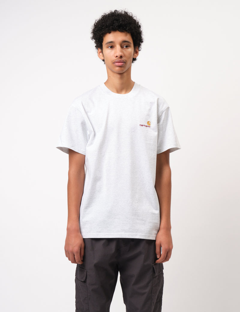 T-Shirt Carhartt-WIP American Script - Ash Heather Grey