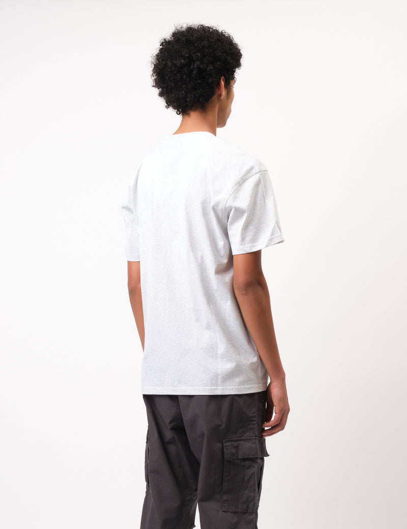 T-Shirt Carhartt-WIP American Script - Ash Heather Grey