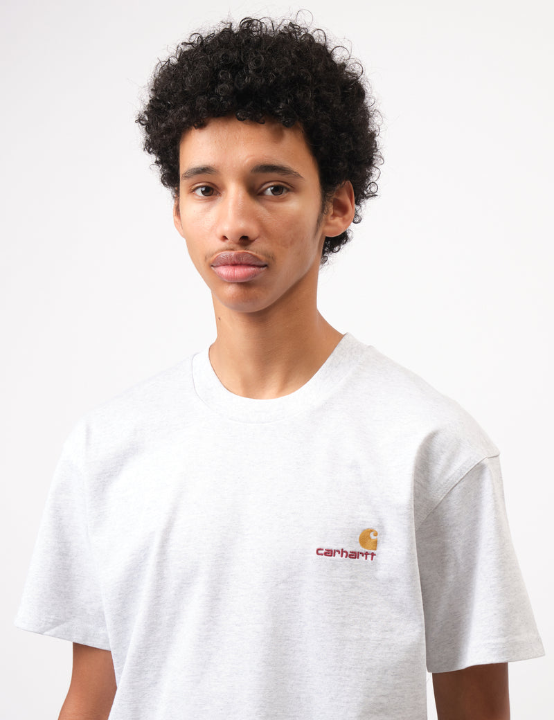 T-Shirt Carhartt-WIP American Script - Ash Heather Grey
