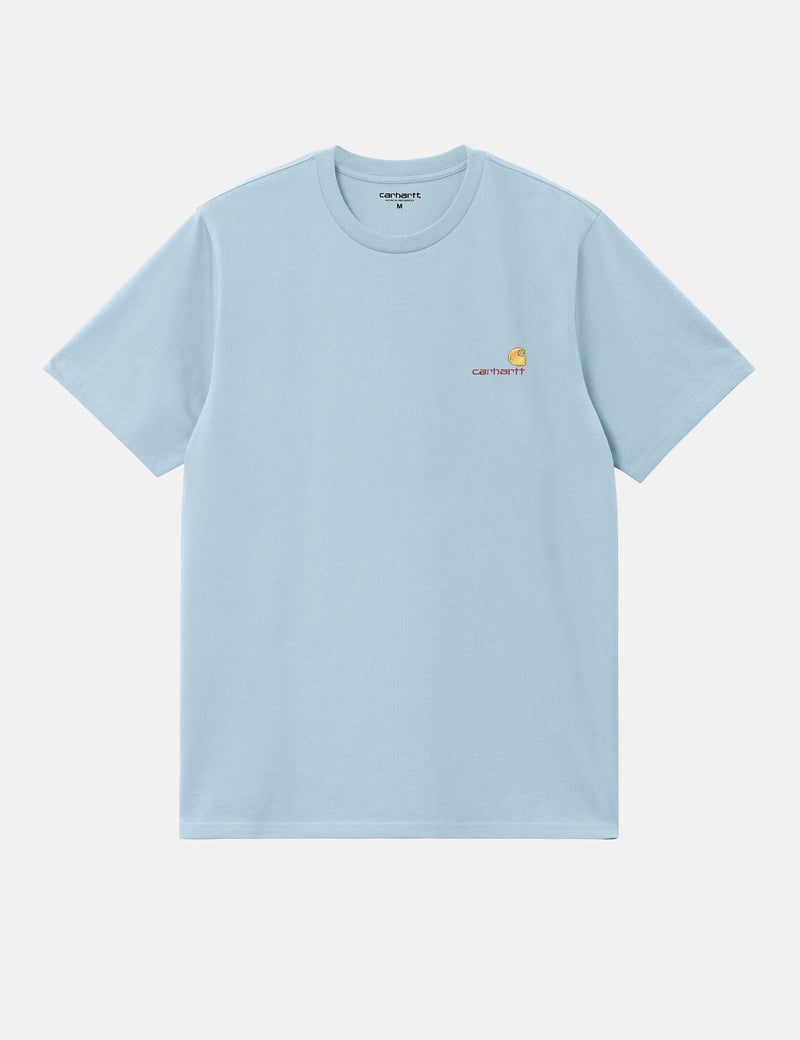 Carhartt-WIP American Script T-Shirt (Loose) - Frosted Blue