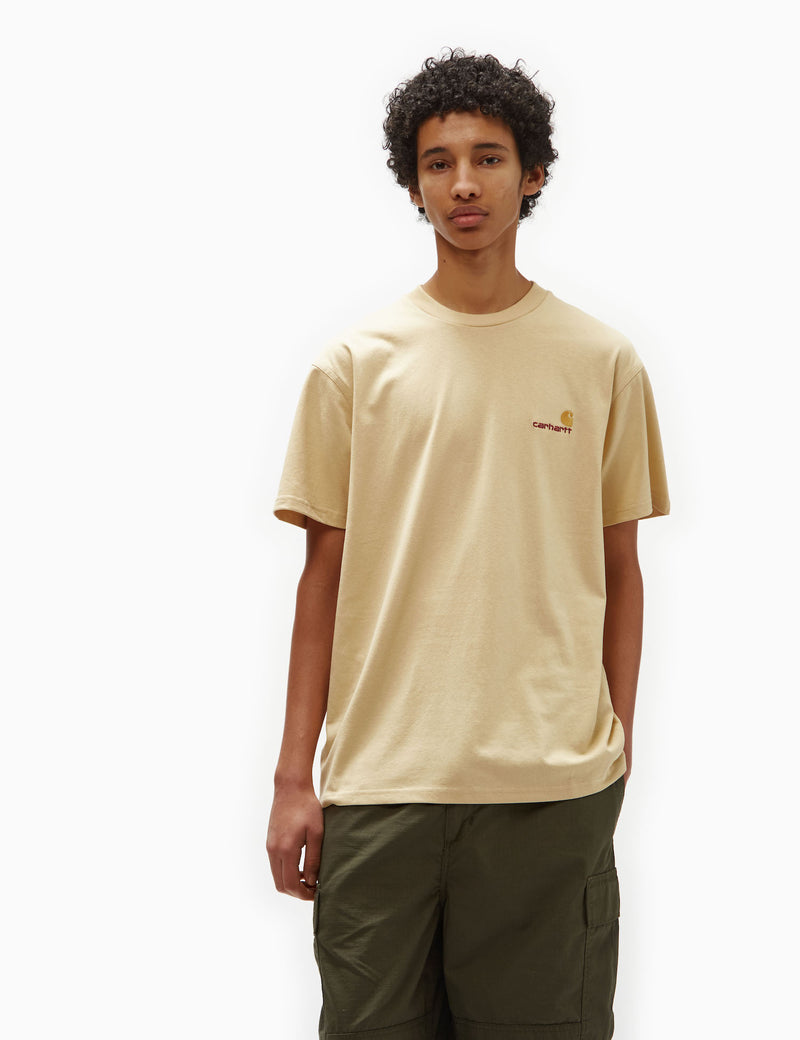 Carhartt-WIP American Script T-Shirt (Loose) - Rattan Beige