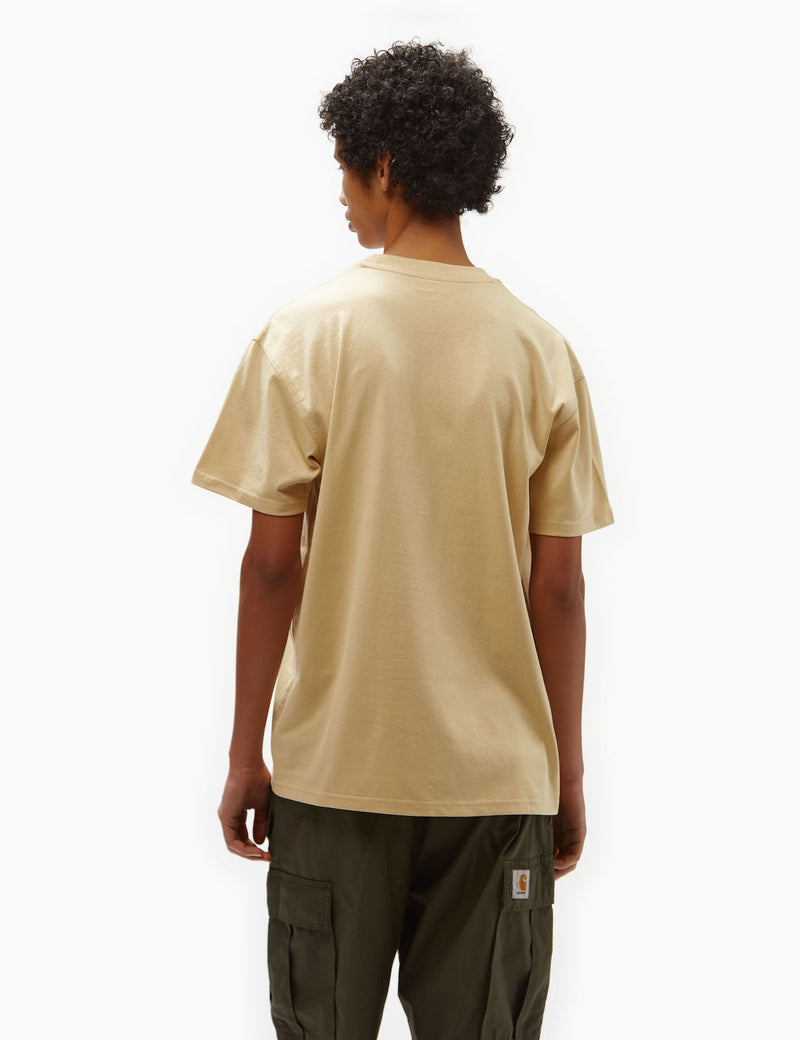 Carhartt-WIP American Script T-Shirt (Loose) - Rattan Beige