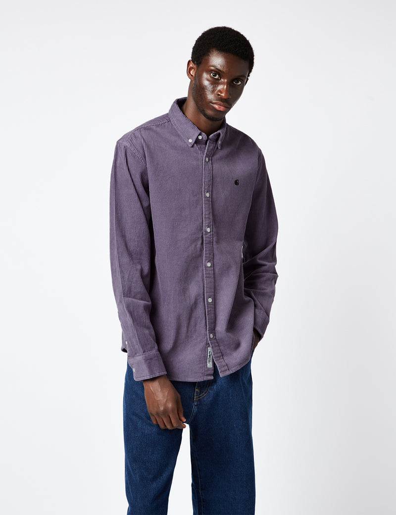 Carhartt-WIP Madison Shirt (Fine Cord) - Glassy Purple