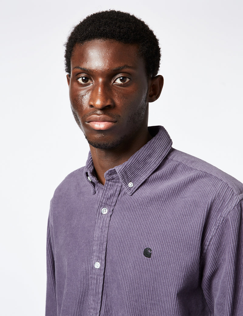 Carhartt-WIP Madison Shirt (Fine Cord) - Glassy Purple