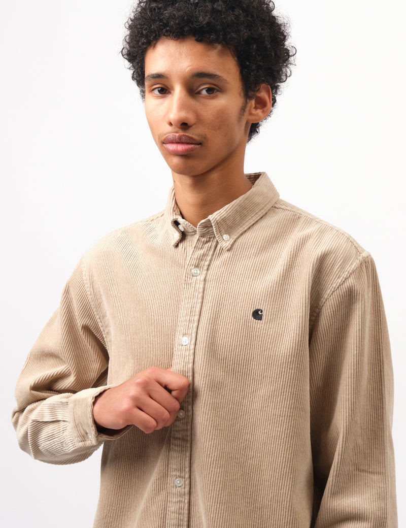 Chemise Carhartt-WIP Madison Cord - Mur/Noir