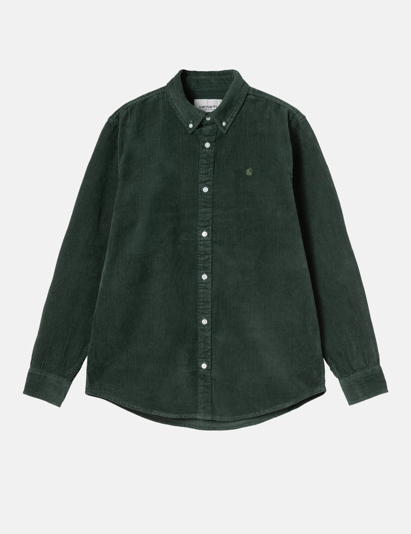 Carhartt WIP Madison Cord Shirt - Sycamore Tree Green