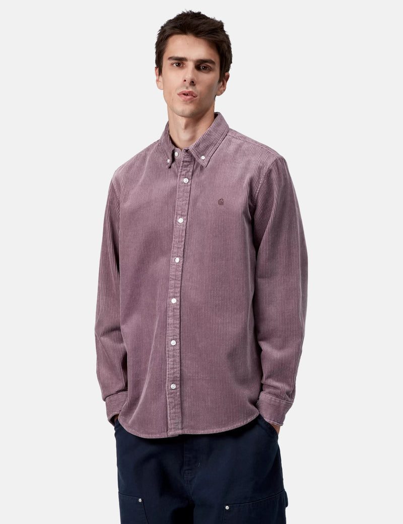 Carhartt WIP Madison Cord Shirt - Phlox Purple