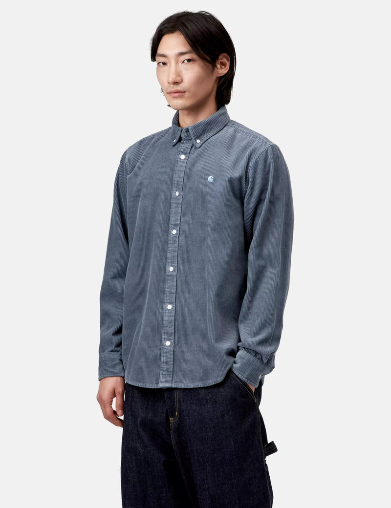 Carhartt WIP Madison Cord Shirt - Angelite Blue