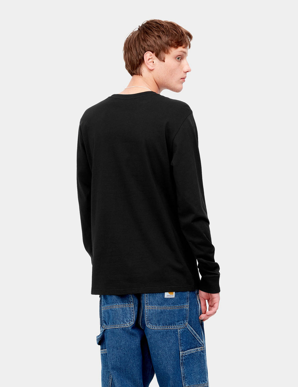 Carhartt-WIP Pocket Long Sleeve T-Shirt - Black | Urban