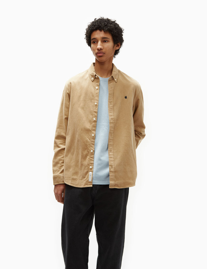 Carhartt-WIP Madison Fine Cord Shirt (Regular) - Sable Khaki