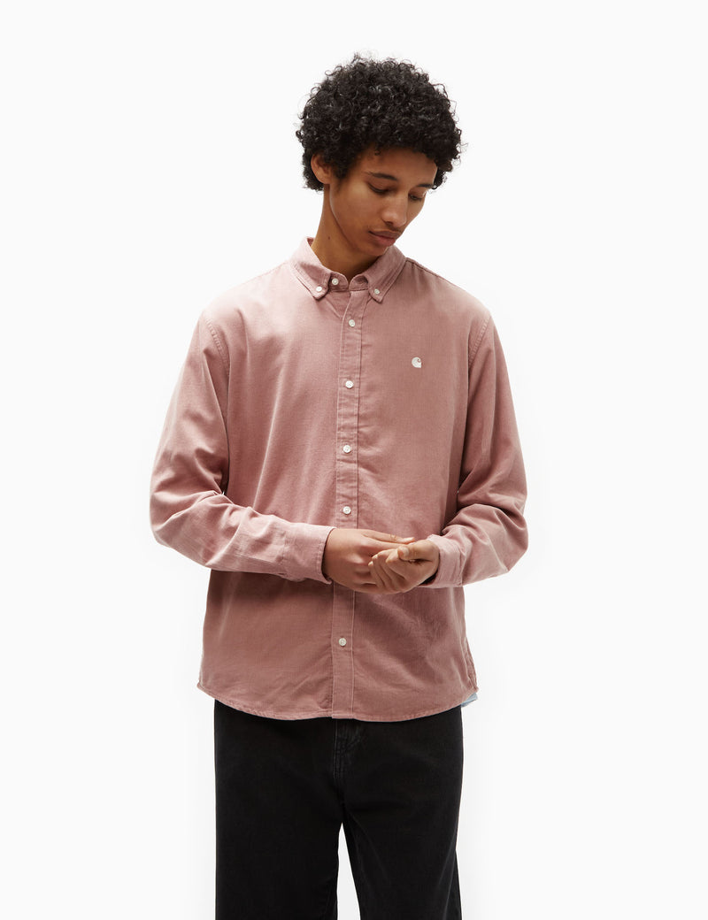 Carhartt-WIP Madison Fine Cord Shirt (Regular) - Glassy Pink