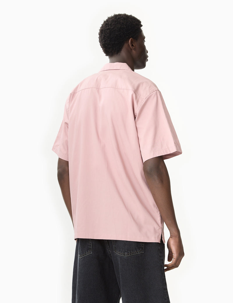 Carhartt-WIP Short Sleeve Delray Shirt - Glassy Pink/Black