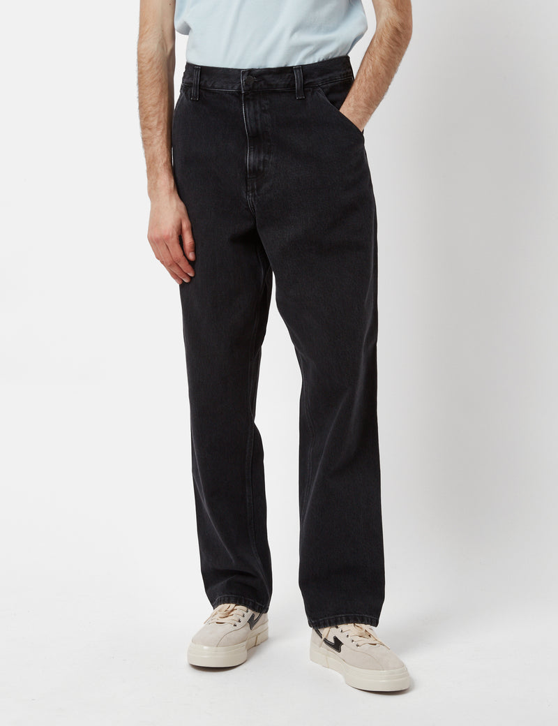 Carhartt-WIP Single Knee Pant (Smith Denim) - Black Stone Washed