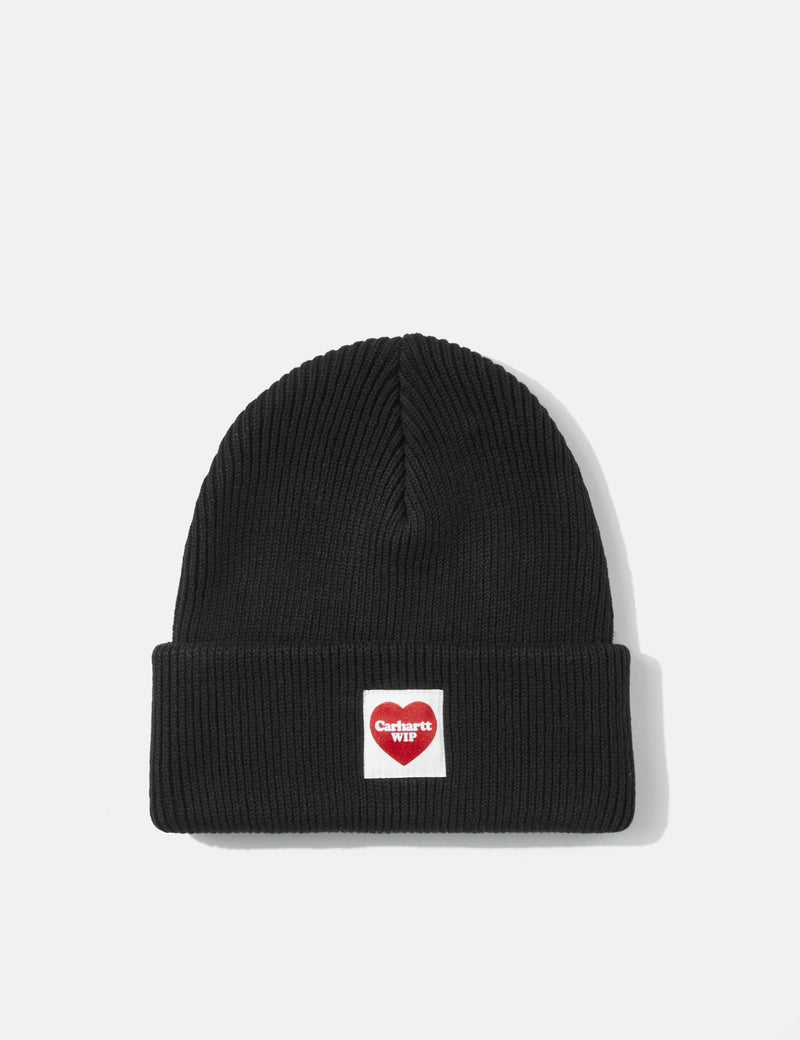 Carhartt WIP Heart Beanie Hat - Black