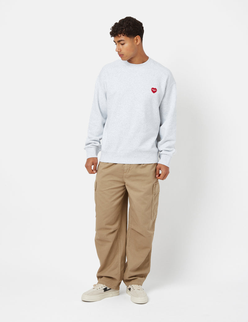 Carhartt WIP Heart Patch Sweatshirt Ash Heather Grey