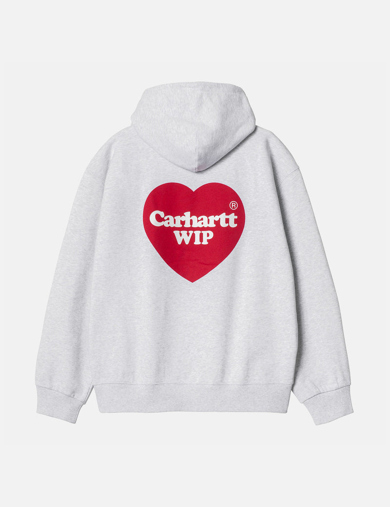 Carhartt-WIP Heart Patch Hooded Sweatshirt - Ash Heather Grey