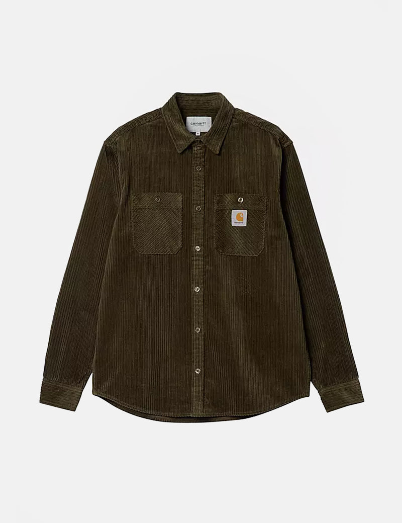 Carhartt-WIP Rhodes Long Sleeve Shirt (Loose, Corduroy) - Highland Green