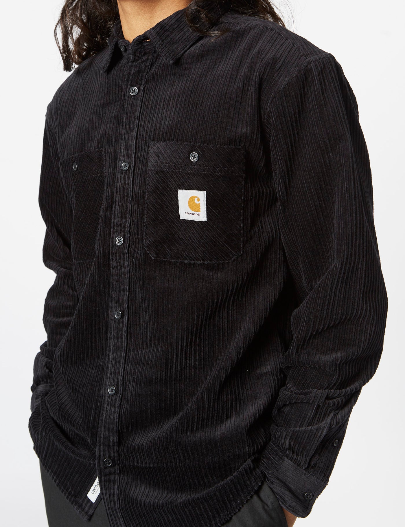 Carhartt-WIP Rhodes Long Sleeve Shirt (Loose) - Black | URBAN EXCESS.