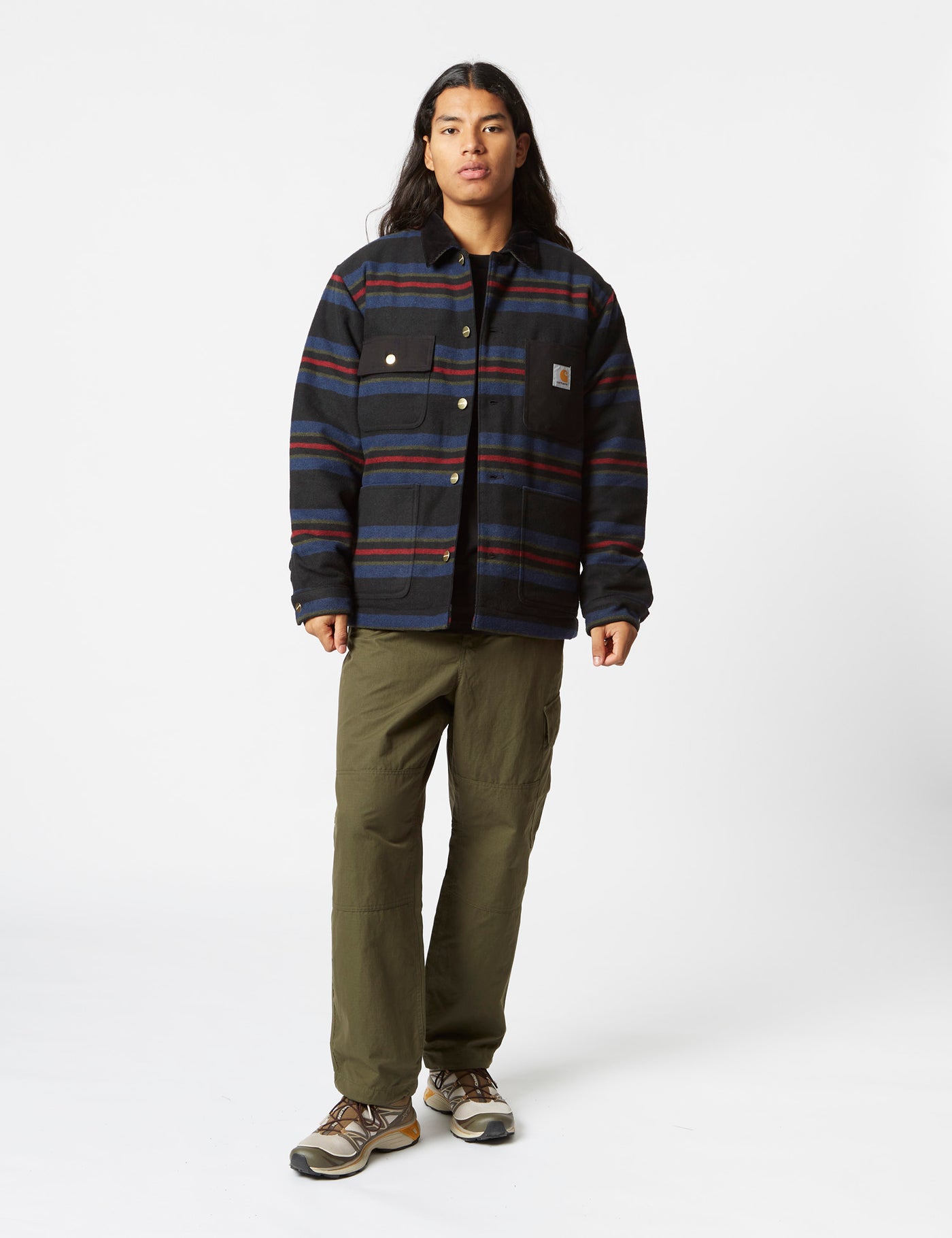 Carhartt-WIP Oregon Over Shirt (Starco Stripe) Black | URBAN
