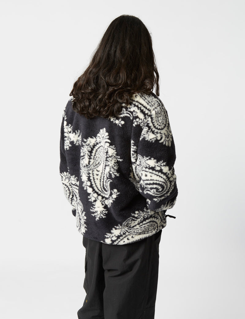 Carhartt-WIP Jebson Sweat Jacket (Paisley Big Print) - Black/Squid Dark Blue