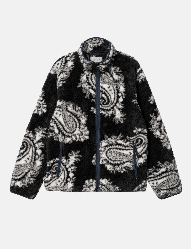 Carhartt-WIP Jebson Fleece Jacket (Paisley Big Print) - Black/Squid Dark Blue