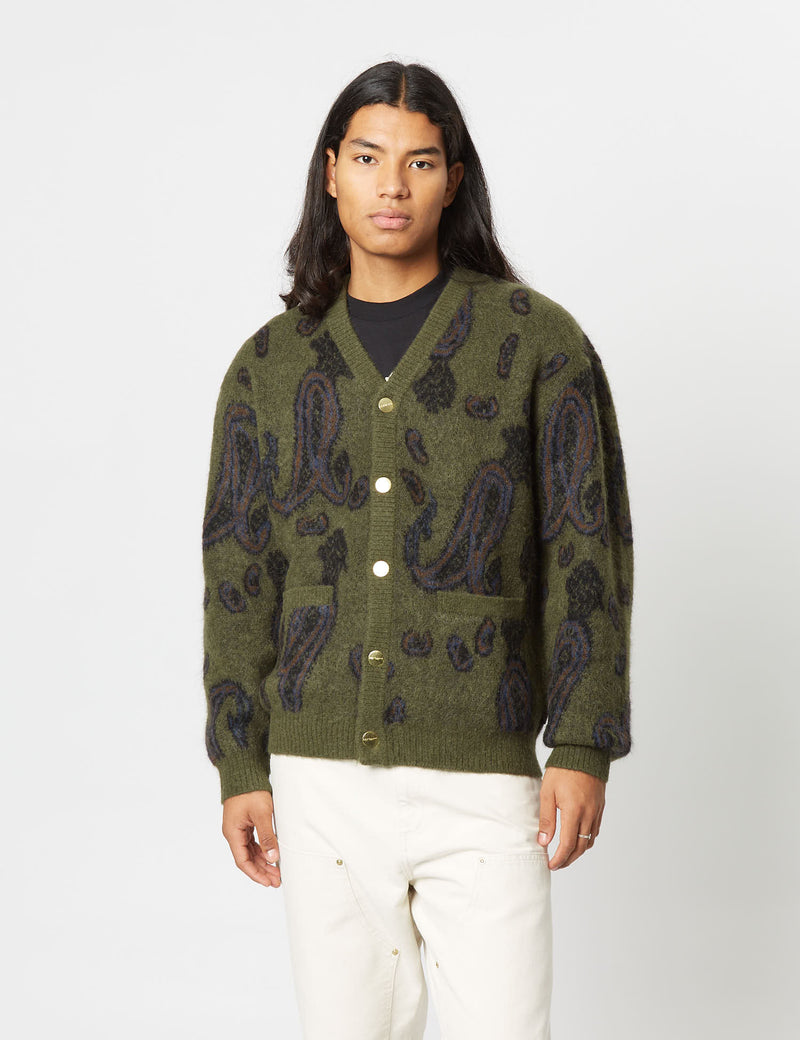 Carhartt-WIP Medford Cardigan (Paisley Jacquard) - Plant Green