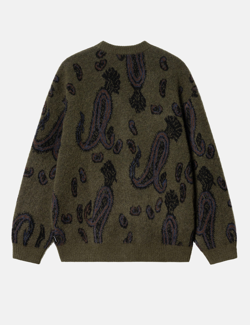 Carhartt-WIP Medford Cardigan (Paisley Jacquard) - Plant Green