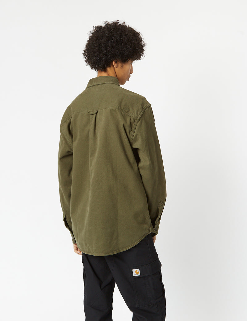 Carhartt WIP Derby Shirt Jacket (Rinsed) - Plant Green