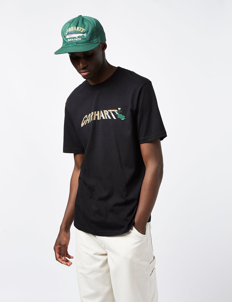 Carhartt-WIP Dandelion Script T-Shirt (Regular) - Black