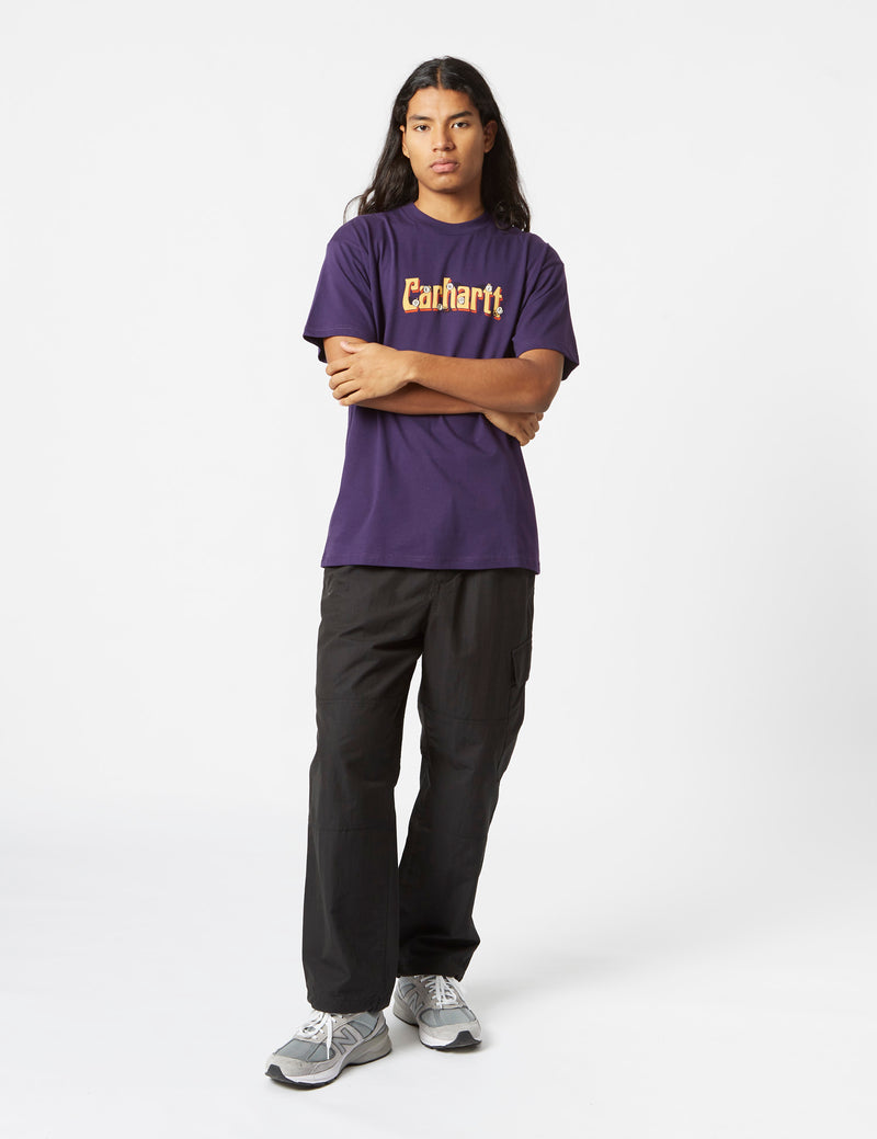 Carhartt-WIP Spin Script T-Shirt (Loose) - Cassis Blue