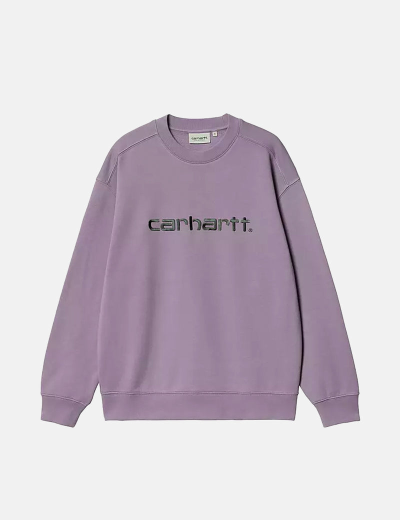 Carhartt WIP Womens Carhartt Sweatshirt Glassy Purple Discovery Green I Urban Excess. URBAN EXCESS