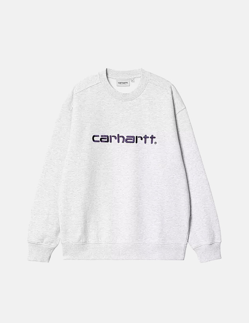 Carhartt-WIP Womens Carhartt Sweatshirt - Ash Heather/Cassis