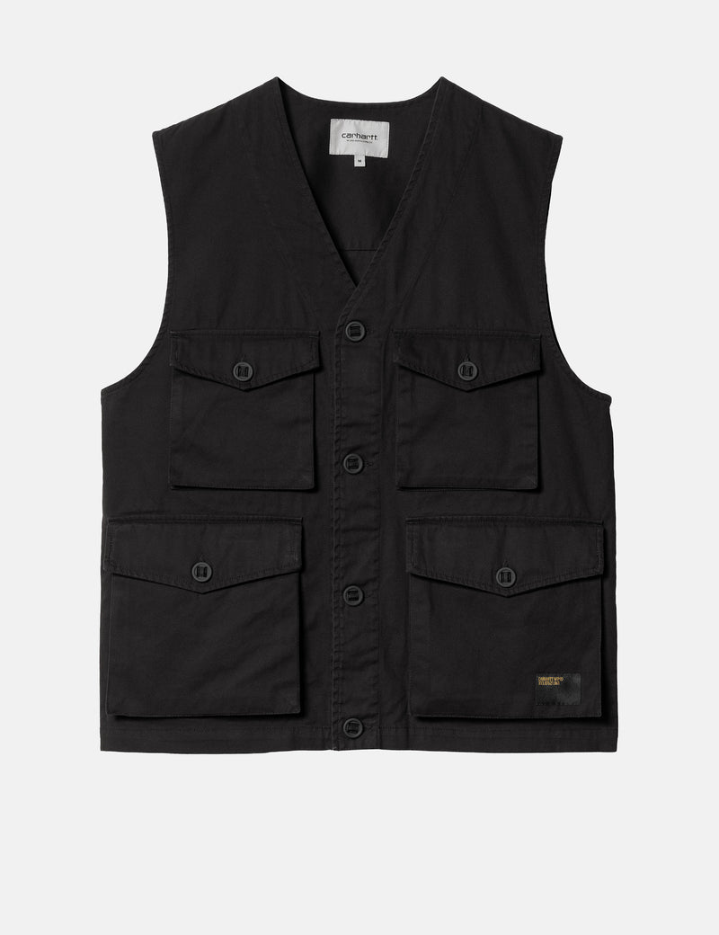 Carhartt-WIP Unity Vest - Black Heavy Enzyme Wash