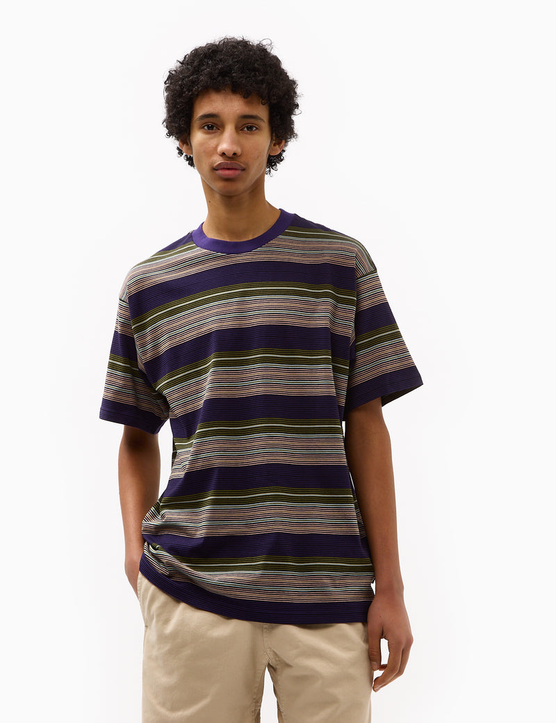 Carhartt-WIP Coby Stripe T-Shirt (Loose) - Tyrian Purple